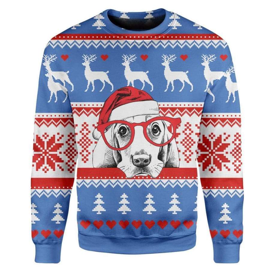 Custom T-shirt – Long Sleeves Ugly Christmas Dog Christmas Sweater Jumper