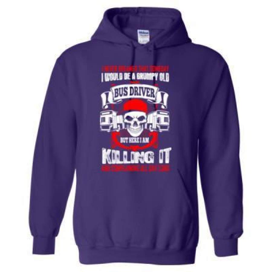 AGR Grumpy Old Bus Driver Here Killing It And Complaining – Heavy Blend™ Hooded Sweatshirt