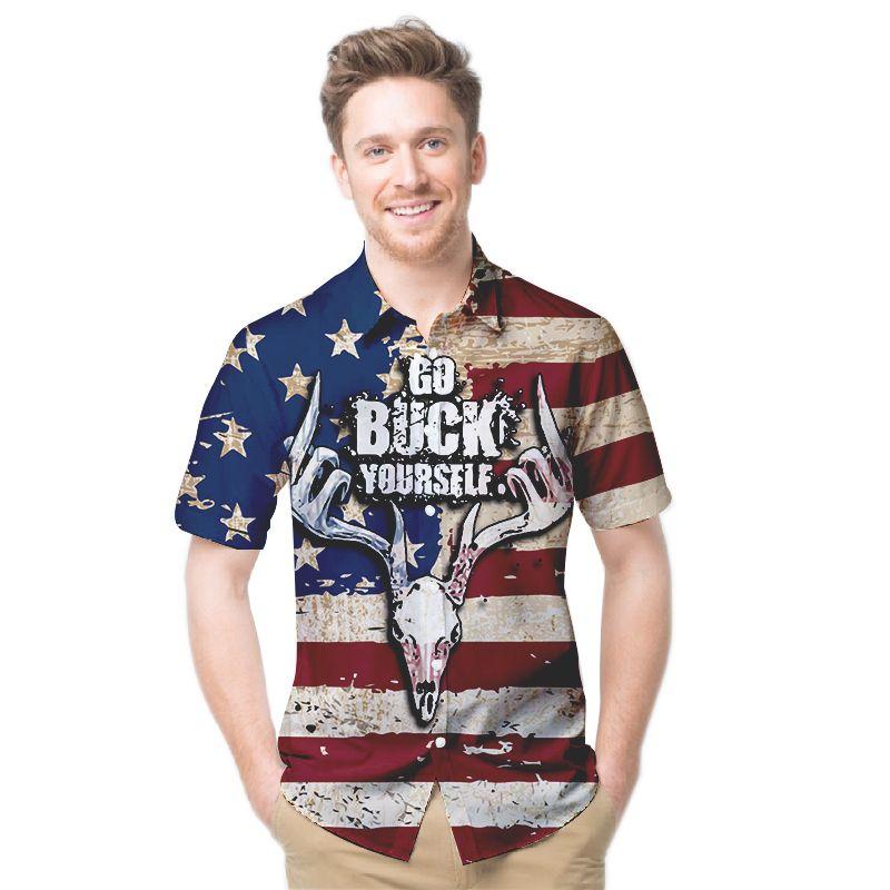 Beach Shirt Go Buck Yourself Deer Hunting Custom Name Men Hawaiian Shirt