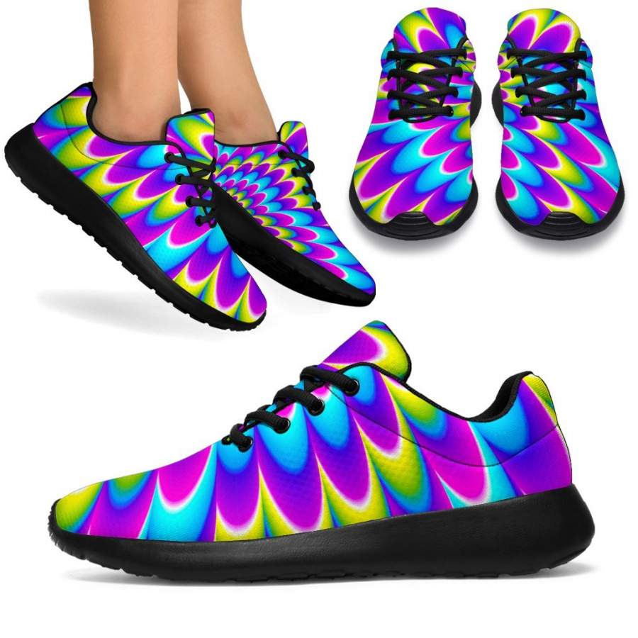 Abstract Dizzy Moving Optical Illusion Sport Sneakers