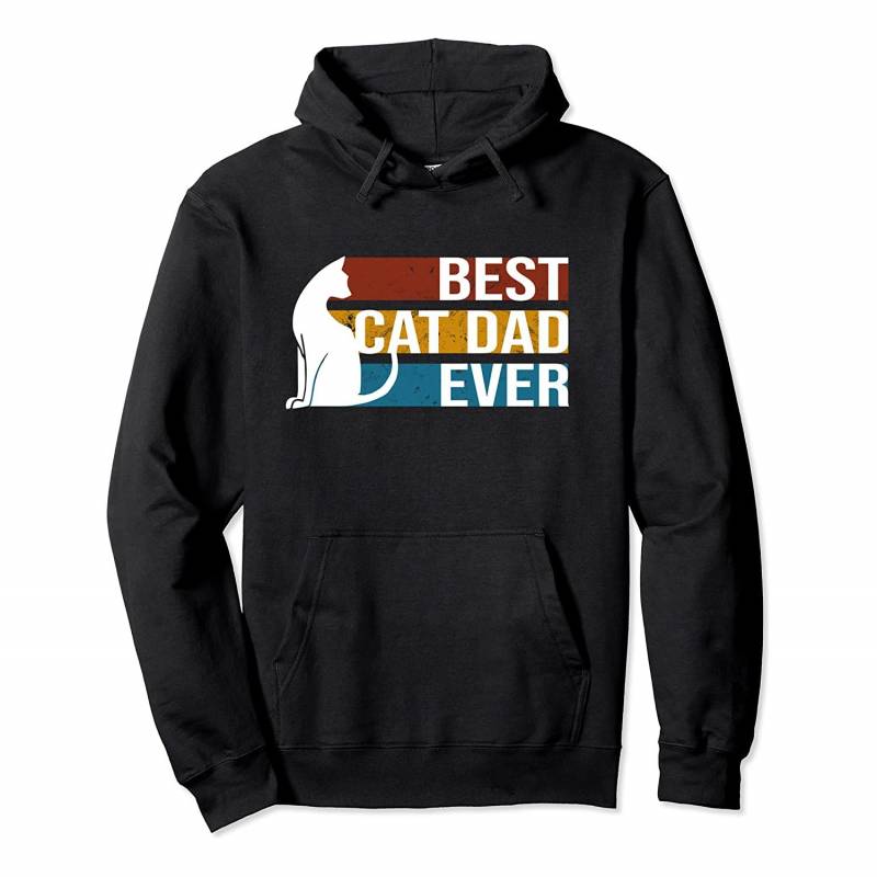 Best Cat Dad Ever I Vintage Retro Kitten Pullover Hoodie, T Shirt, Sweatshirt