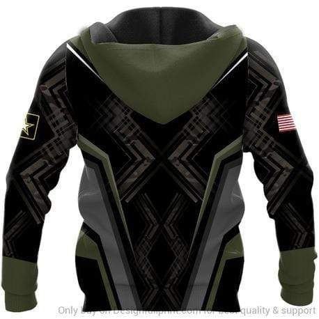 Brave US Army Veteran Black Hoodie 3D All over print