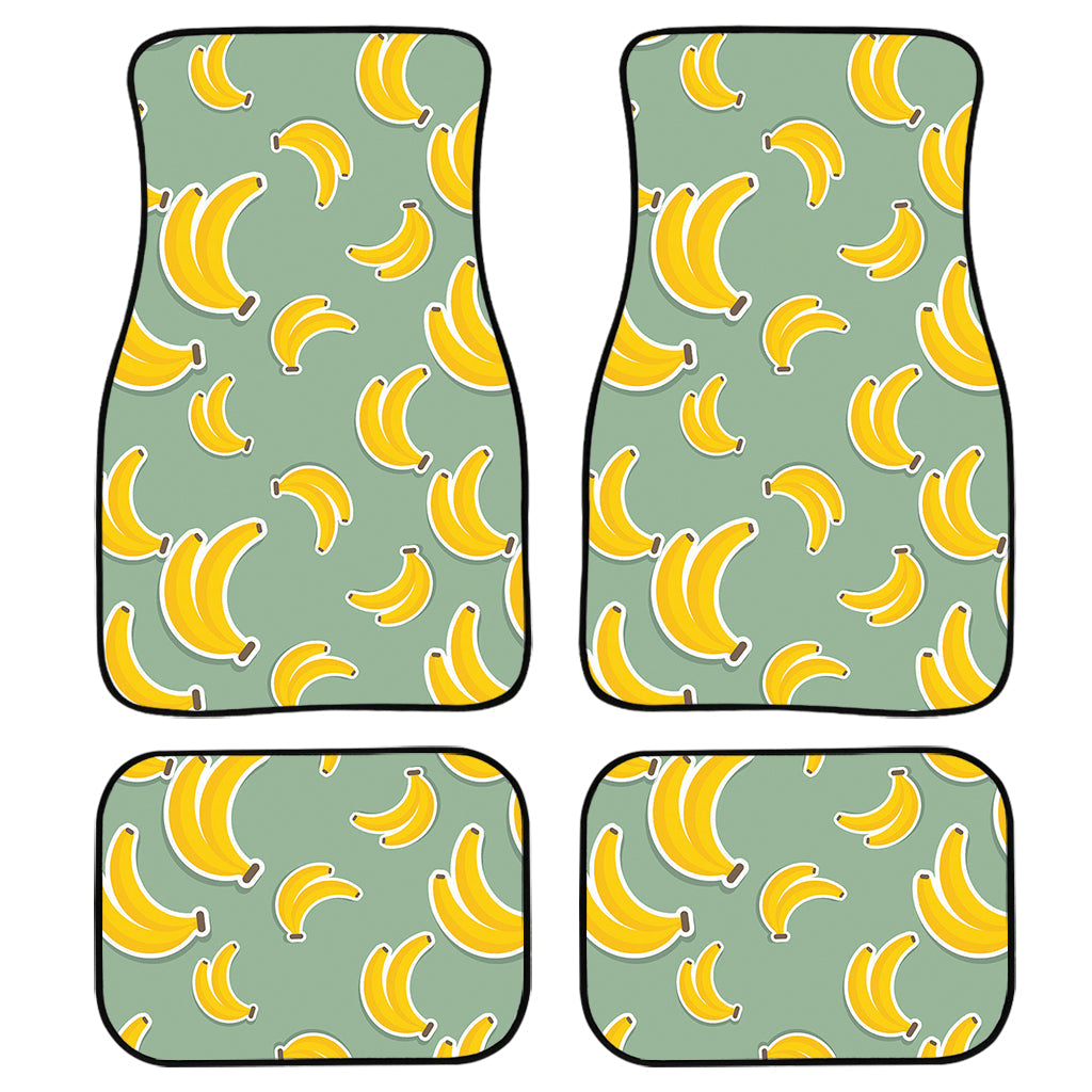 Cute Banana Pattern Print Front And Back Car Floor Mats, Front Car Mat