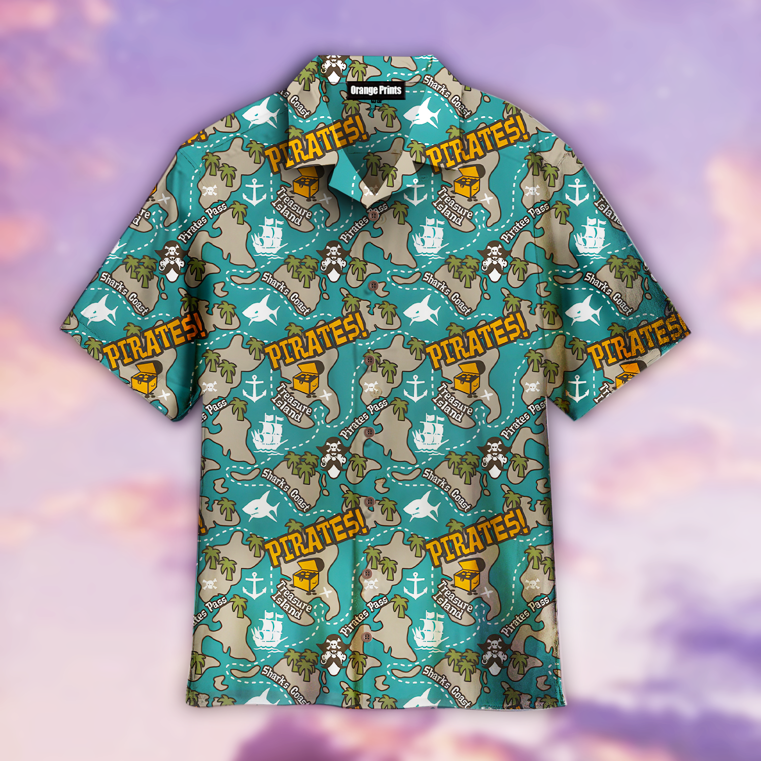 Pirates Treasure Island Seamless Hawaii Shirt For Men Women Ha16071