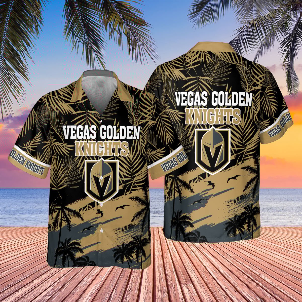 Vegas Golden Knights Sunset Elite Hawaiian Shirt
