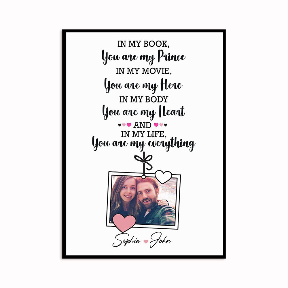 Custom Personalized photo name Valentine’s day wall prints poster gift ideas for room him boyfriend husband her girlfriend wife couple – In My Life TY2312 – Personalizedwitch