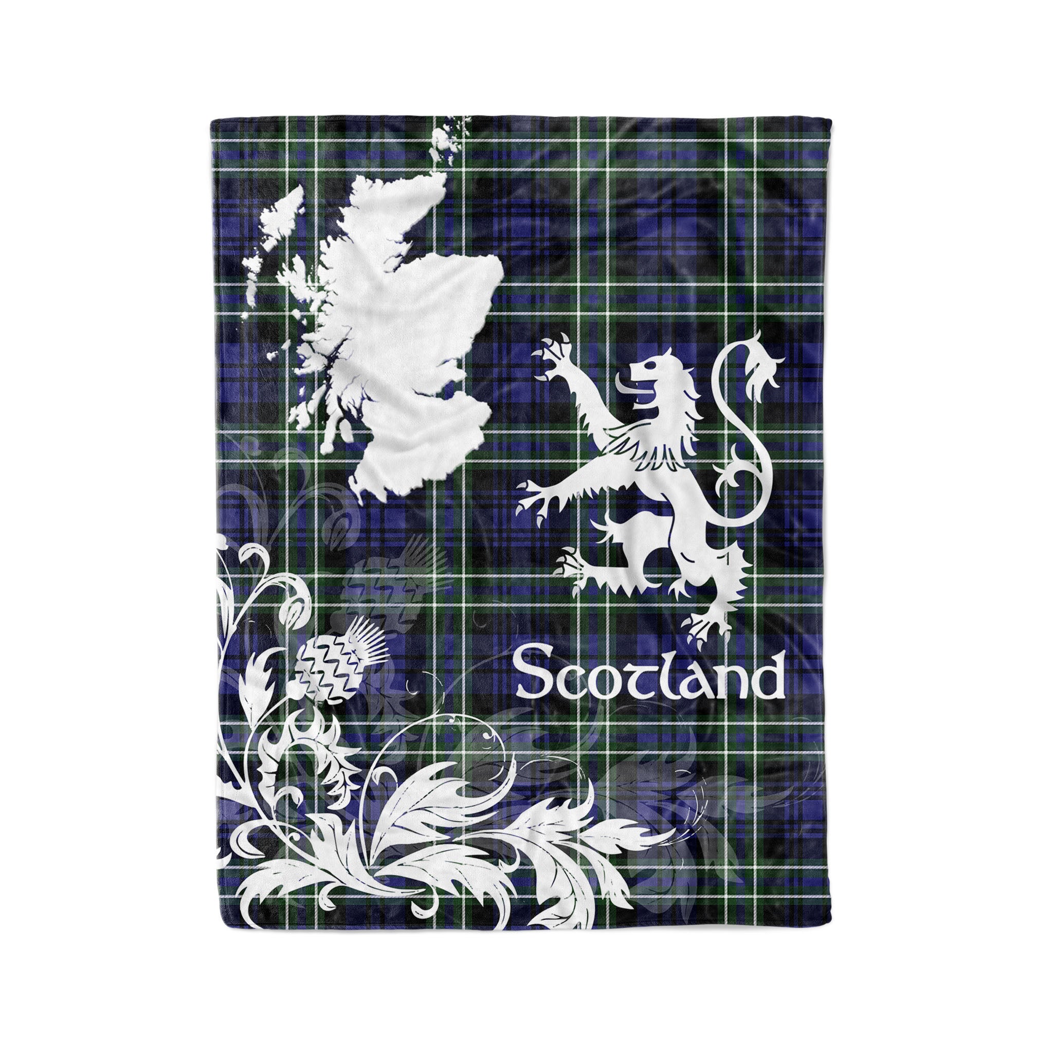 Tartan Plaid Fleece Blanket Tartan Blanket Thistle And Lion Scottish Clan Arbuthnot Plaid Blanket