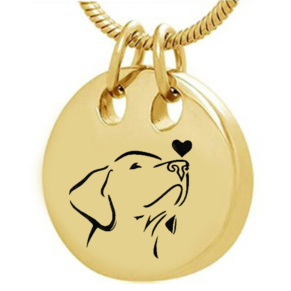 Custom Round Stainless Steel Pet Cremation Necklace for Dog Cat Memorial Keepsake Pendant Urn Jewelry for Ashes Dropshipping alx