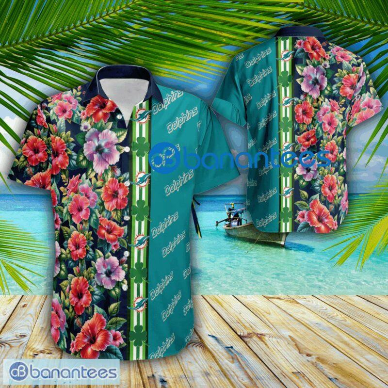 Miami Dolphins Hibiscus Flower Style Hawaiian Shirt Aop Gift Patricks Day