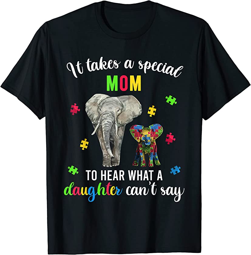 Autism Mom Elephant Shirts, Autism Awareness Family Support T-Shirt