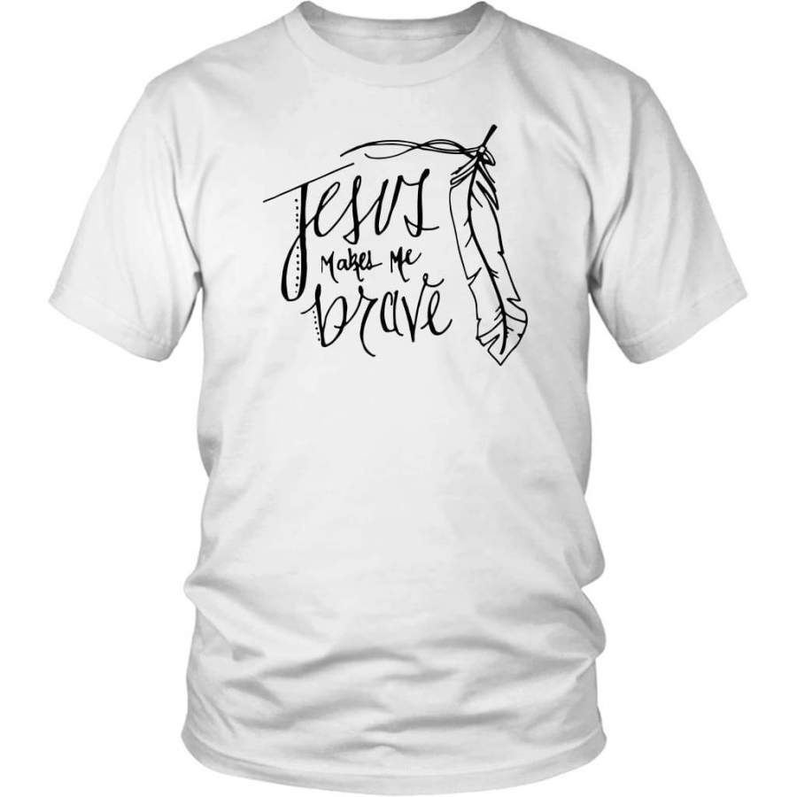 Jesus makes me brave christian t-shirt | Jesus shirts