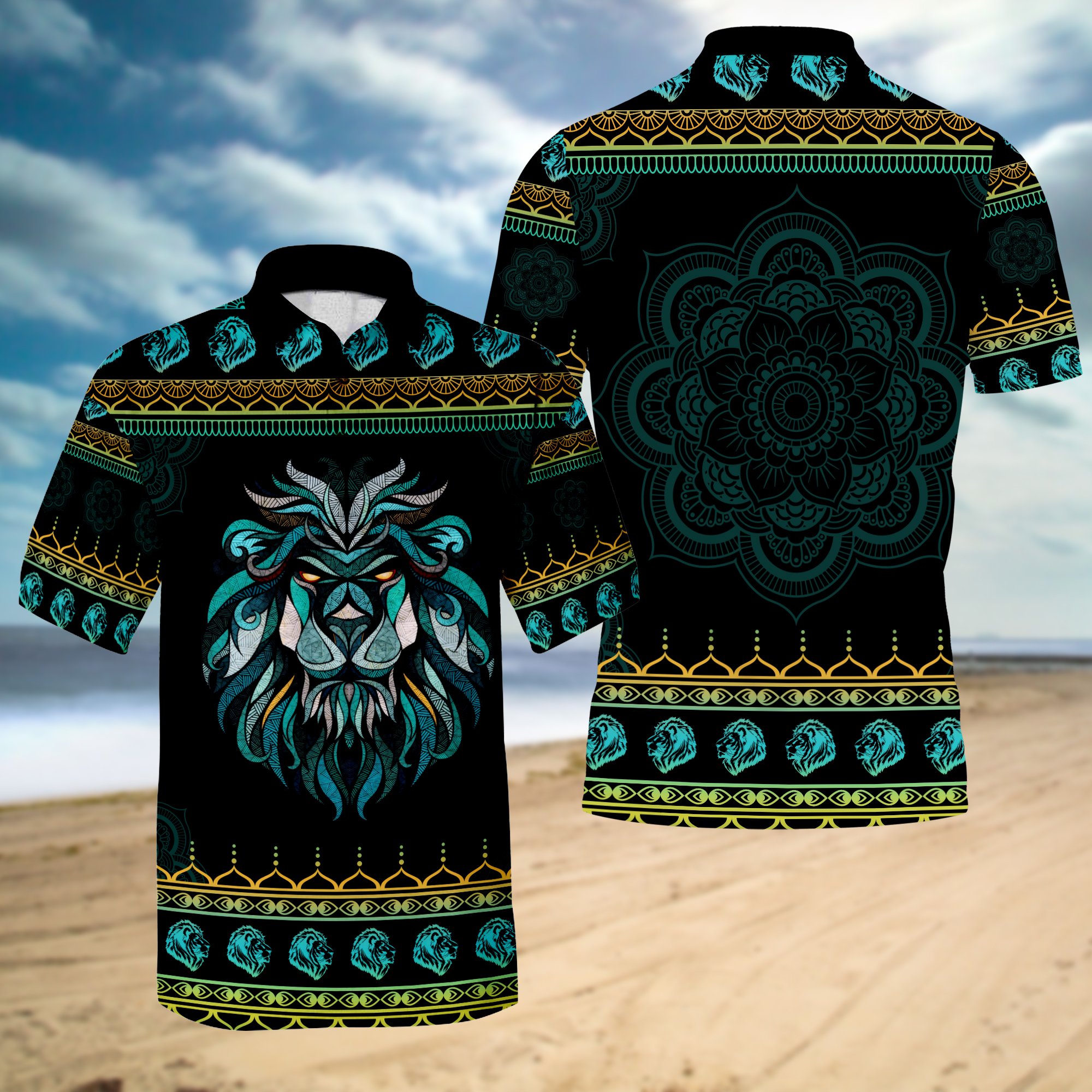 3D Polo Shirt Mother’s day Father’s day unique gift ideas for mom & dad from daughter & son kids, meaningful birthday presents – Lion Mandala HT140480 – PersonalizedWitch