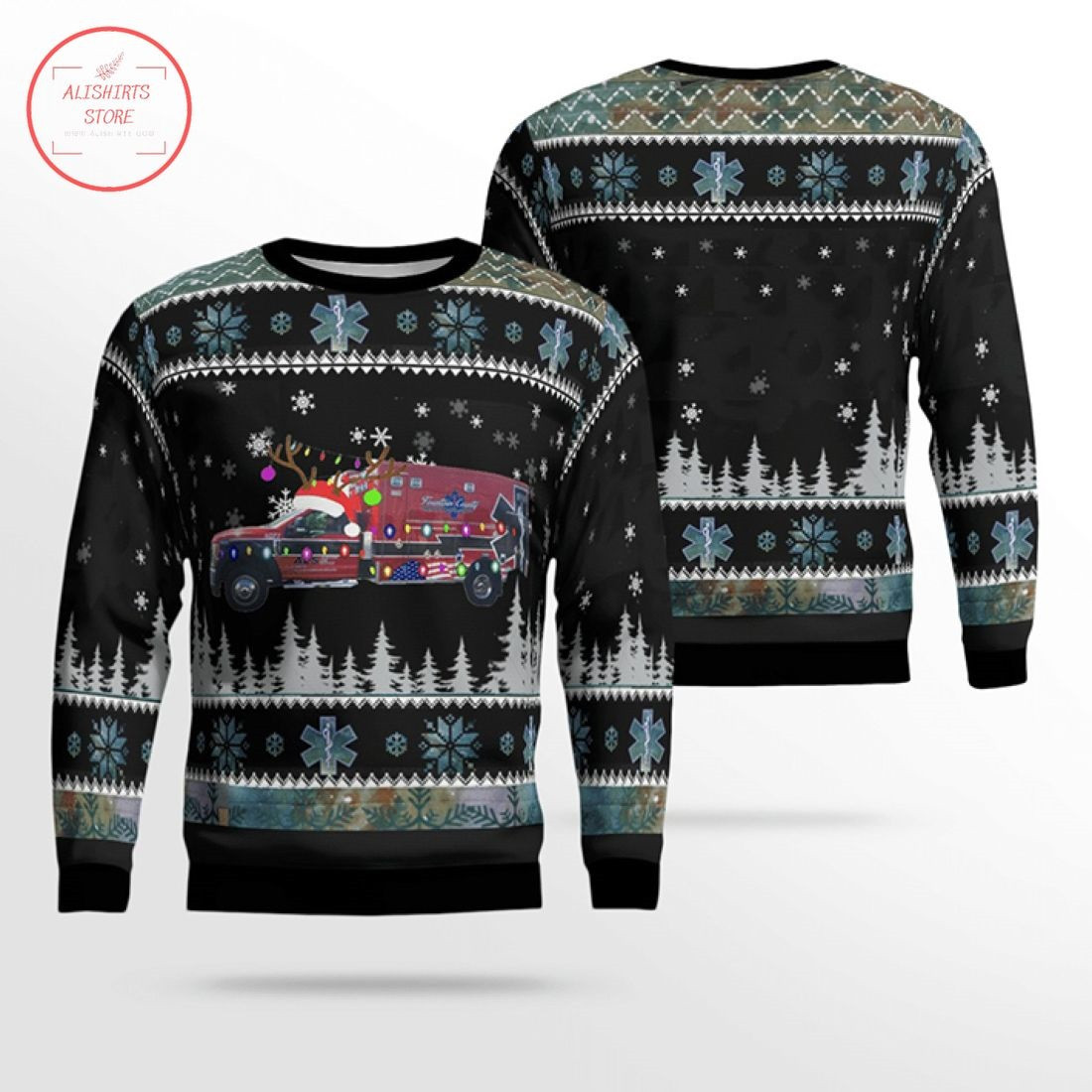 Fountain County Ems Ugly Christmas Sweater – Diosweater