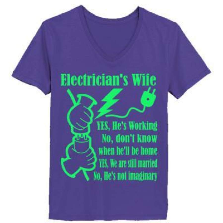 AGR Electricians Wife – Ladies’ V-Neck T-Shirt