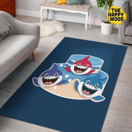 Shark Friends Cartoon Cute Nursery Rectangle Carpet Rug