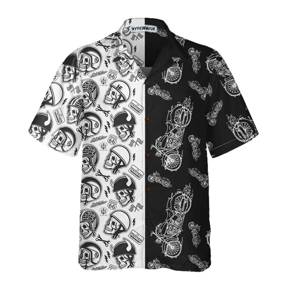 Motorcycles With Skulls And Helmet Motorcycle Hawaii Shirt Ha44079