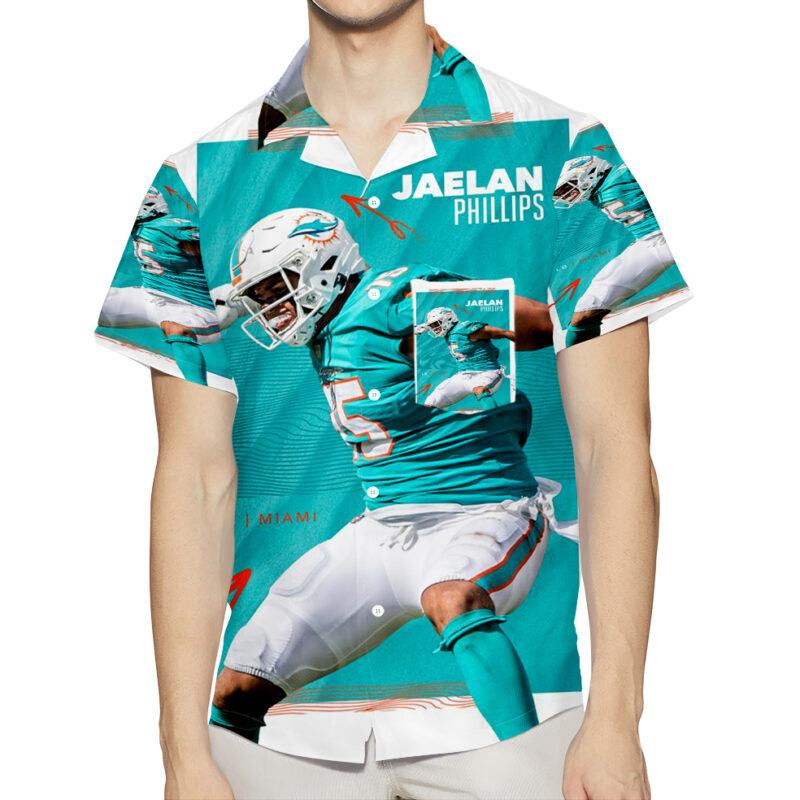 Miami Dolphins Jaelan Phillips1 3D All Over Print Summer Beach Hawaiian Shirt With Pocket