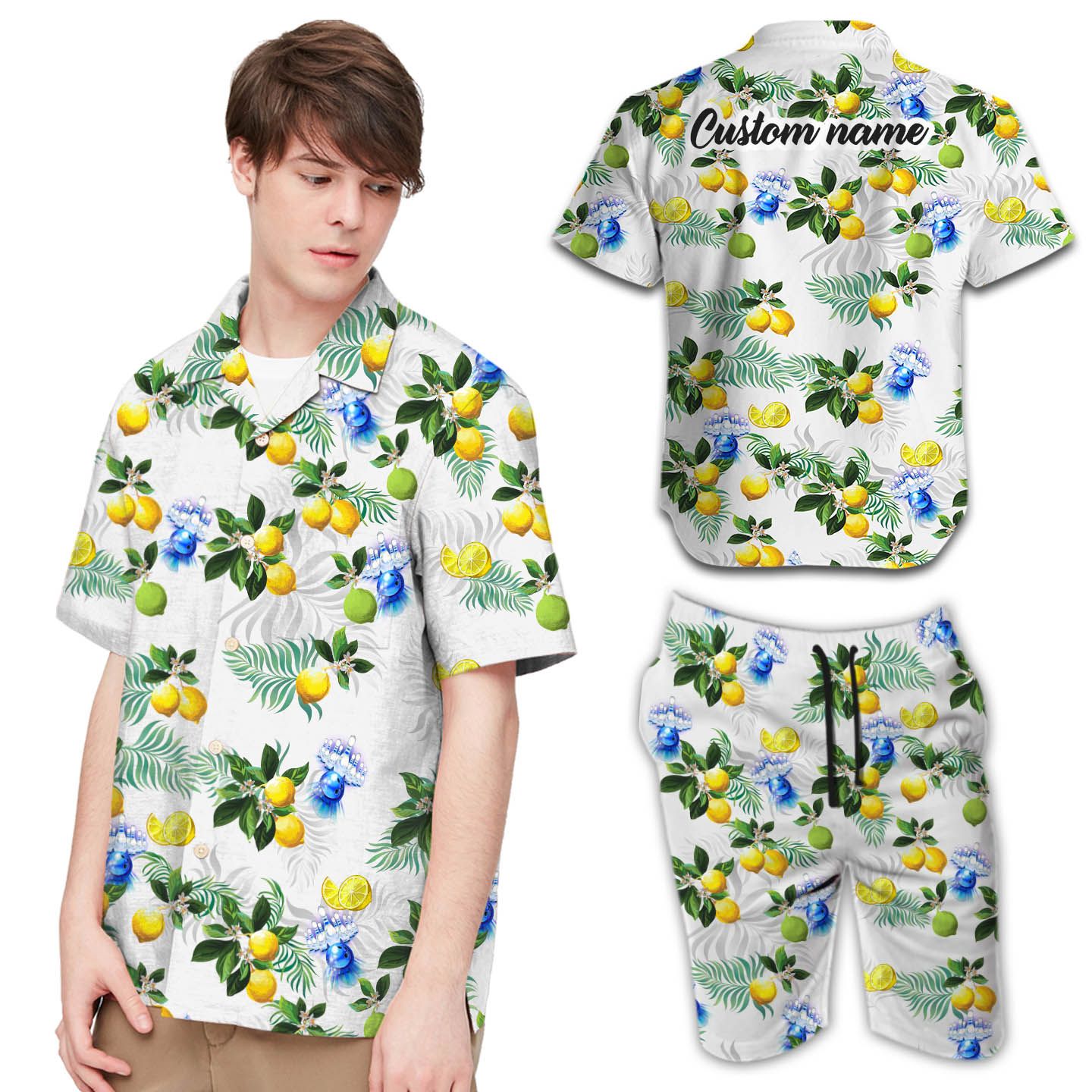 Bowling Lemon Custom Name Men Hawaii Shirts For Sports Lovers In Daily Life Ha64247