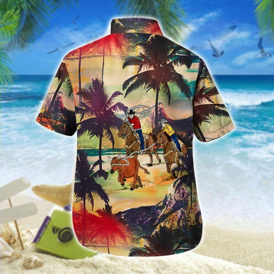 Hawaiian Aloha Shirts Team Roping Art – Fashion Store