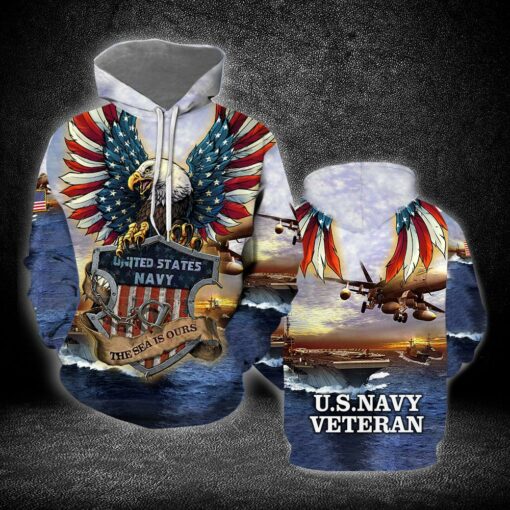 Us Navy Veteran The Sea Is Ours 3D All Over Print Shirts For Men & Women, Happy Veteran Memorial 3D Shirts, Veteran Day