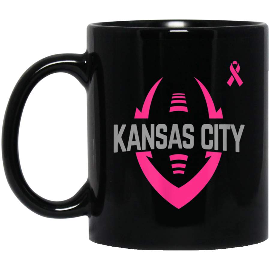 Football Breast Cancer Pink Ribbon Kansas City Mug