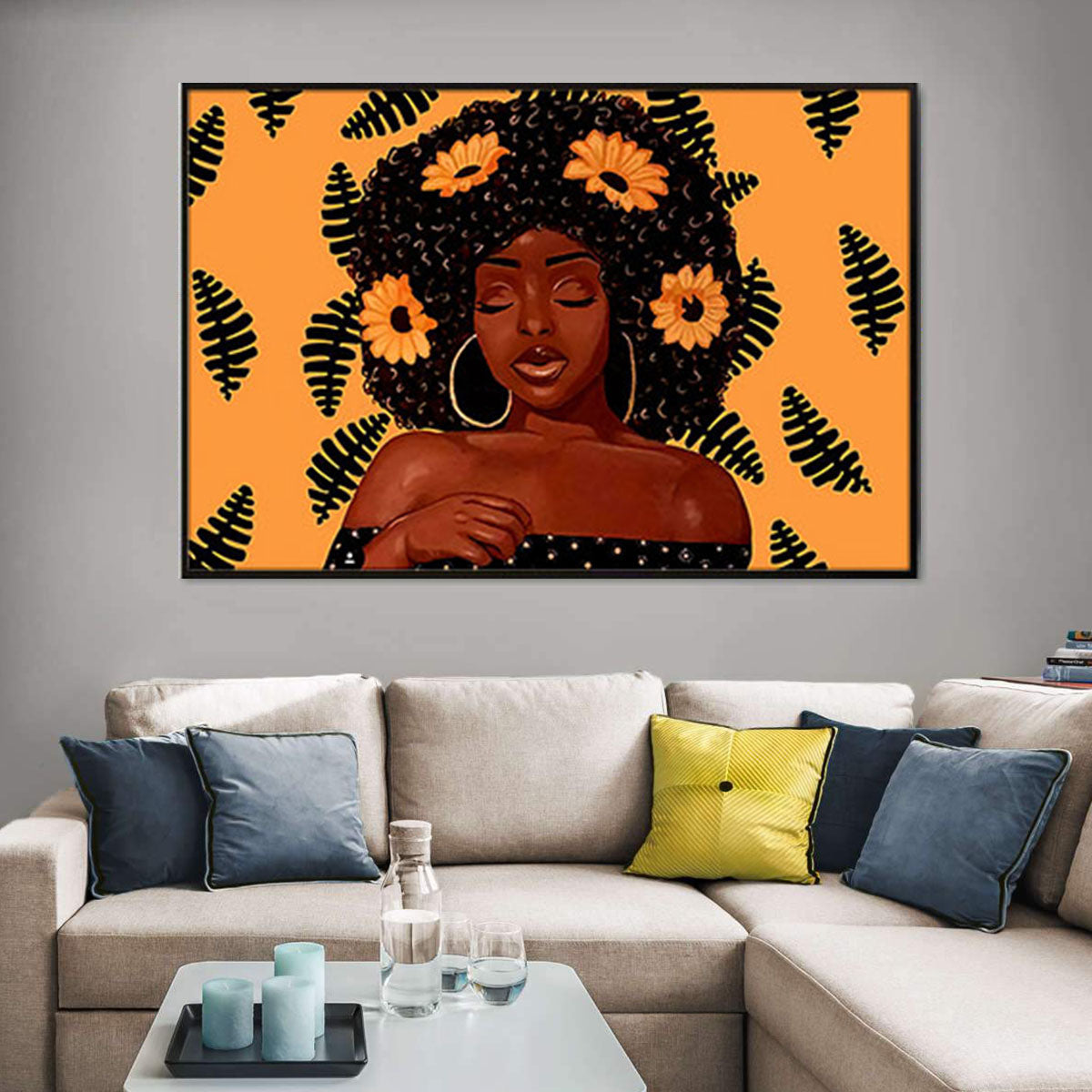 Black African Canvas Cool African Canvas Afro Women African Men Wall Pretty Home Decor Canvas