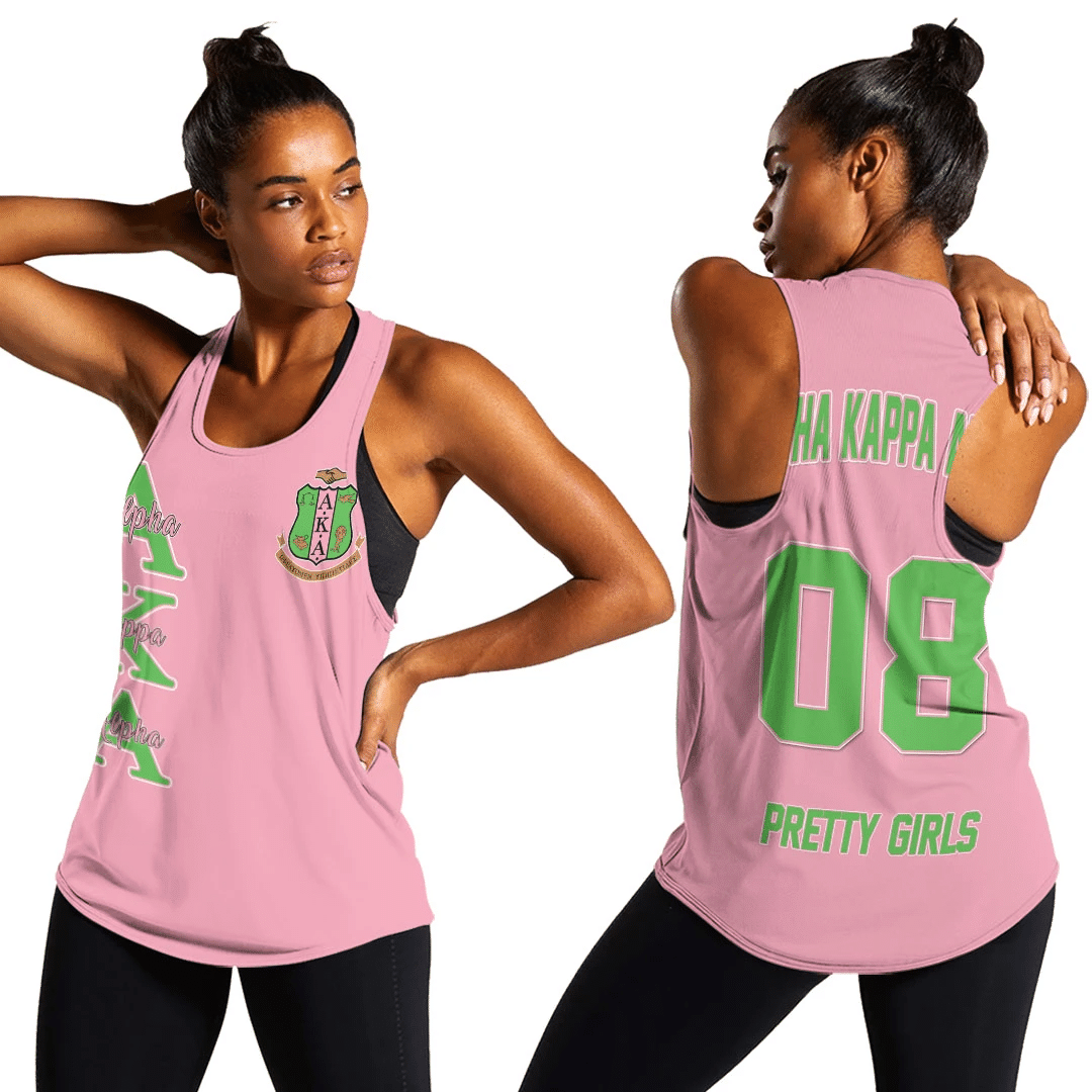 (Custom) Africa Zone Tank Top – Alpha Kappa Alpha (Pink) Racerback Tank A31