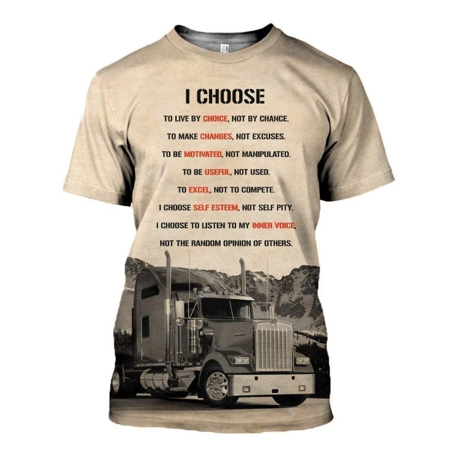 3D All Over Printed I choose to live by choice Trucker Shirts and Shorts