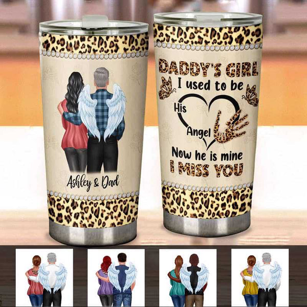 Dad Always With Daughter Leopard Personalized Tumbler