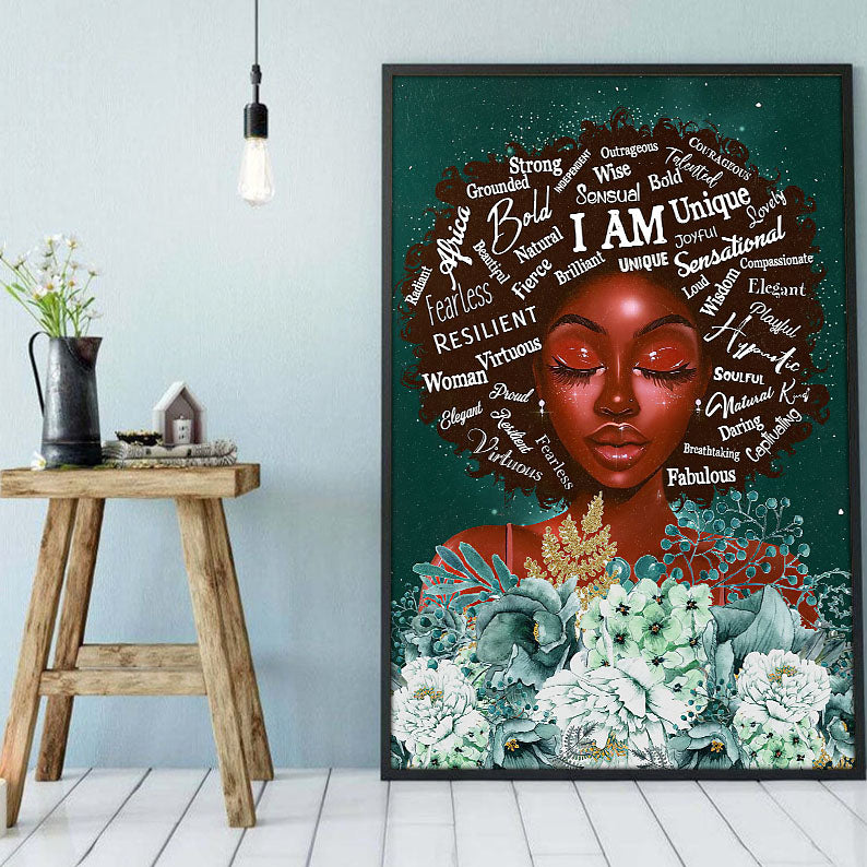 West Africa Custom Canvas Prints Retro Melanin Poster Print Black Girl Magic African Men Stunning  Bedroom Wall Art