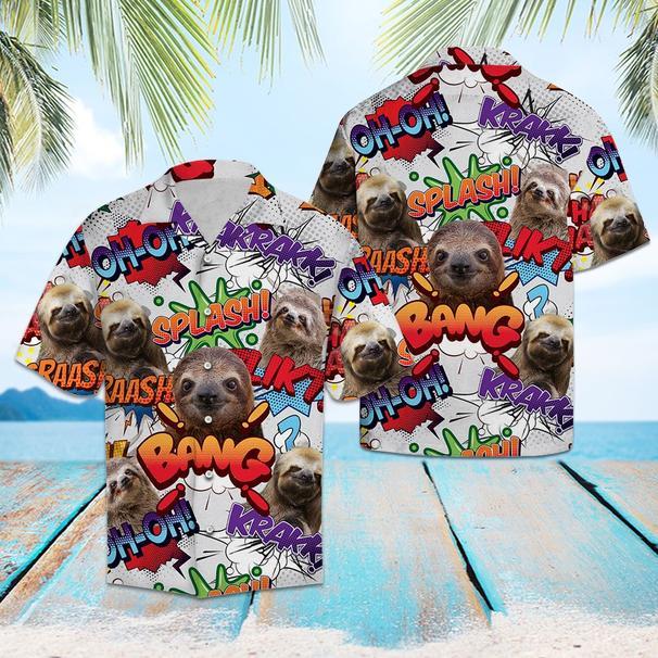 Sloth Pop Art Hawaii Shirt Unisex Adult Ha64886