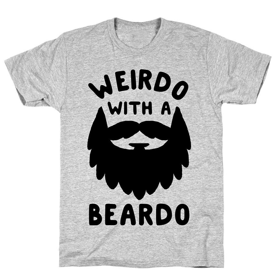 Weirdo with a Beardo Athletic Gray Men’s Cotton T Shirt