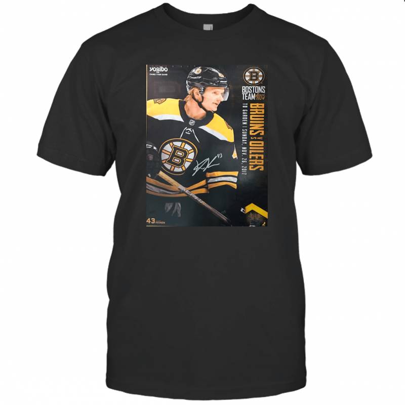 Danton Heinen Boston Bruins Signed Autographed 2017 18 Game Day T-Shirt