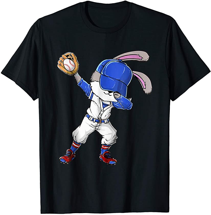 Dabbing Bunny Easter Day Baseball Catcher T-Shirt