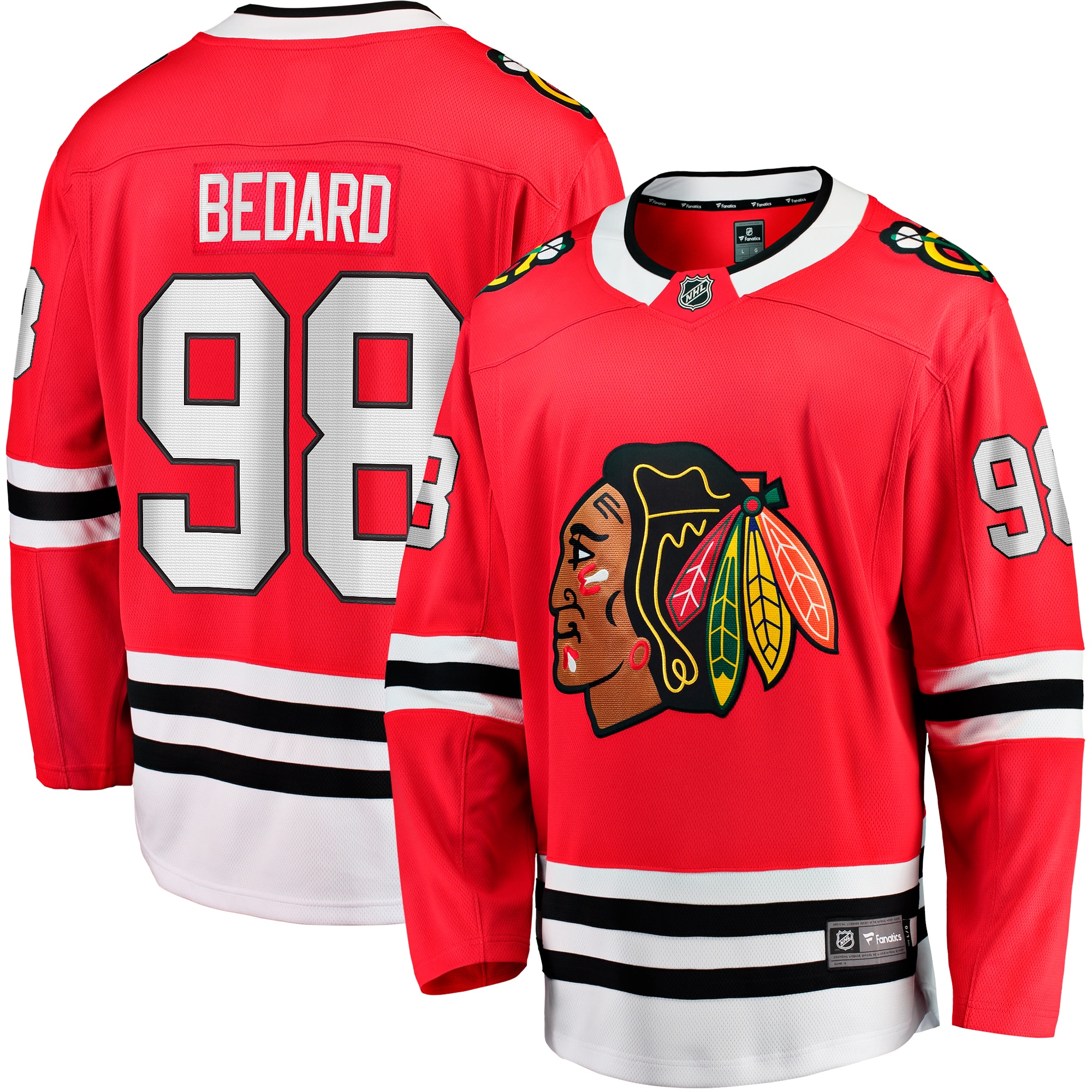 Men's Chicago Blackhawks Connor Bedard Red Home Breakaway Player Jersey