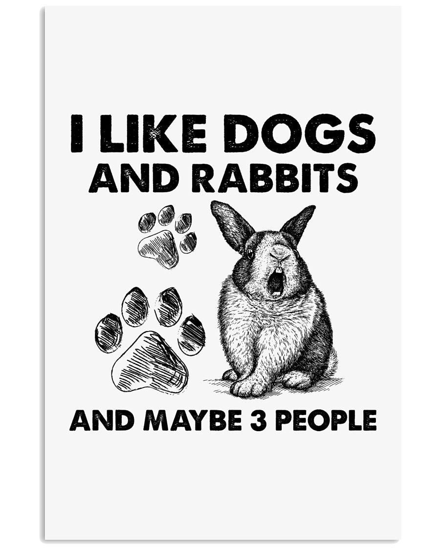 Rabbit And Dog Three People Dog Mom Canvas And Poster Wall Decor Visual Art