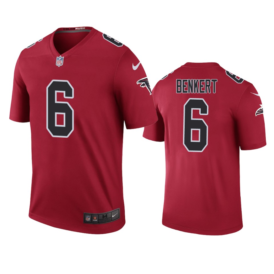 Atlanta Falcons Kurt Benkert Red Color Rush Legend Jersey