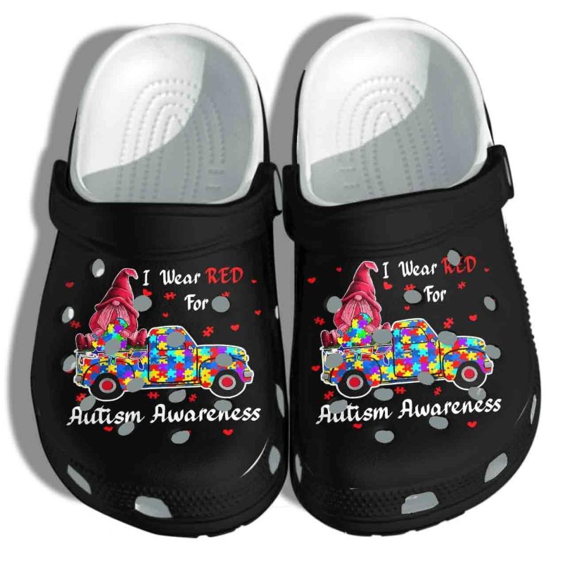 Autism Awareness Gnomie Wear Red Crocband Clog Shoes For Men Women