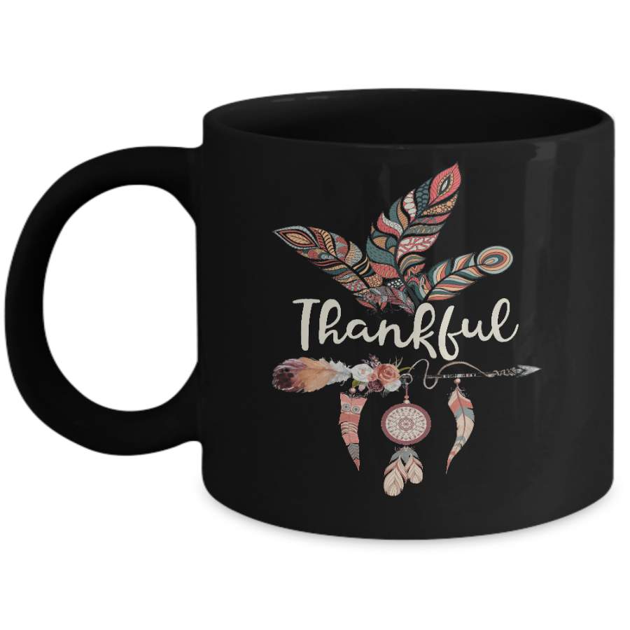 Thankful Feather And Arrow Fall Vintage Thanksgiving Mug