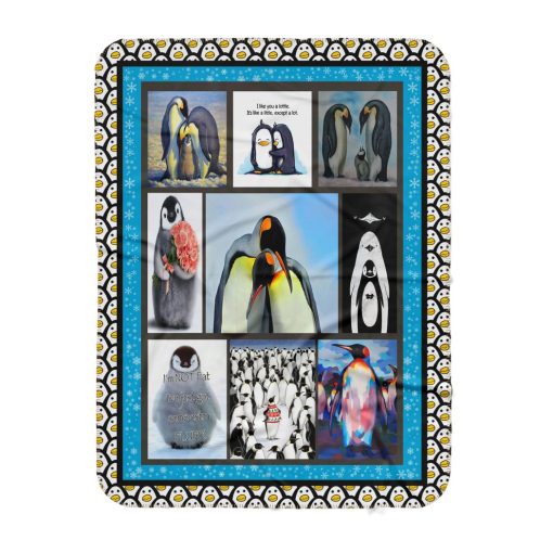 I Love Penguins Quilt Sherpa Blanket