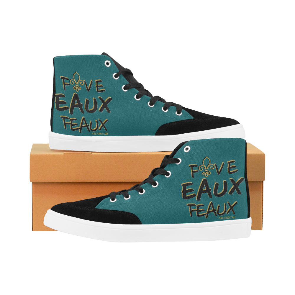 Black/Gold Five Eaux Feaux Men’S Hi-Top Shoes