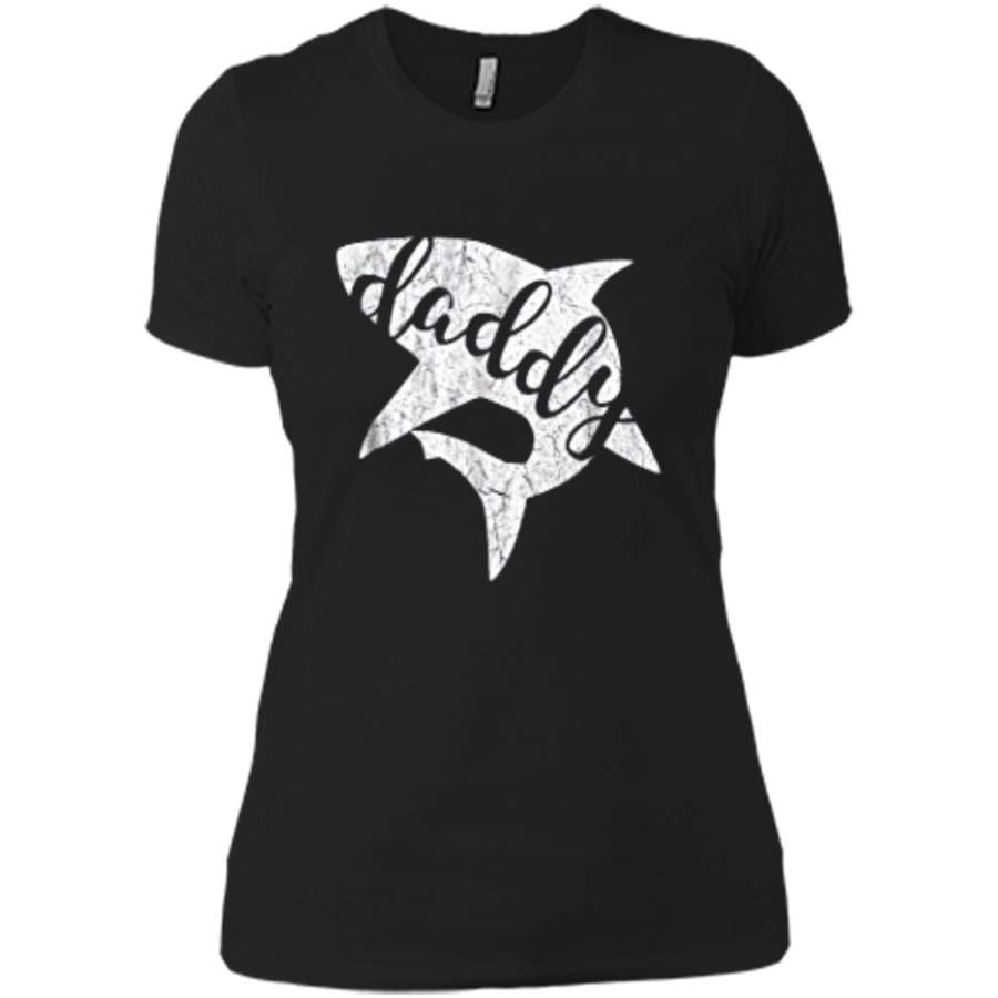 Daddy Shark  Matching Family  Shark Family Next Level Ladies Boyfriend Tee