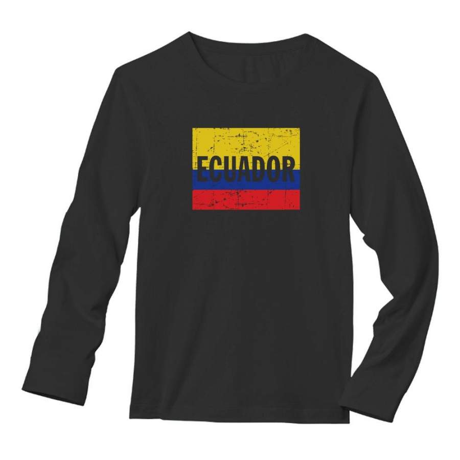 Ecuador Flag – Vintage Retro Ecuadorian Long Sleeve T-Shirt