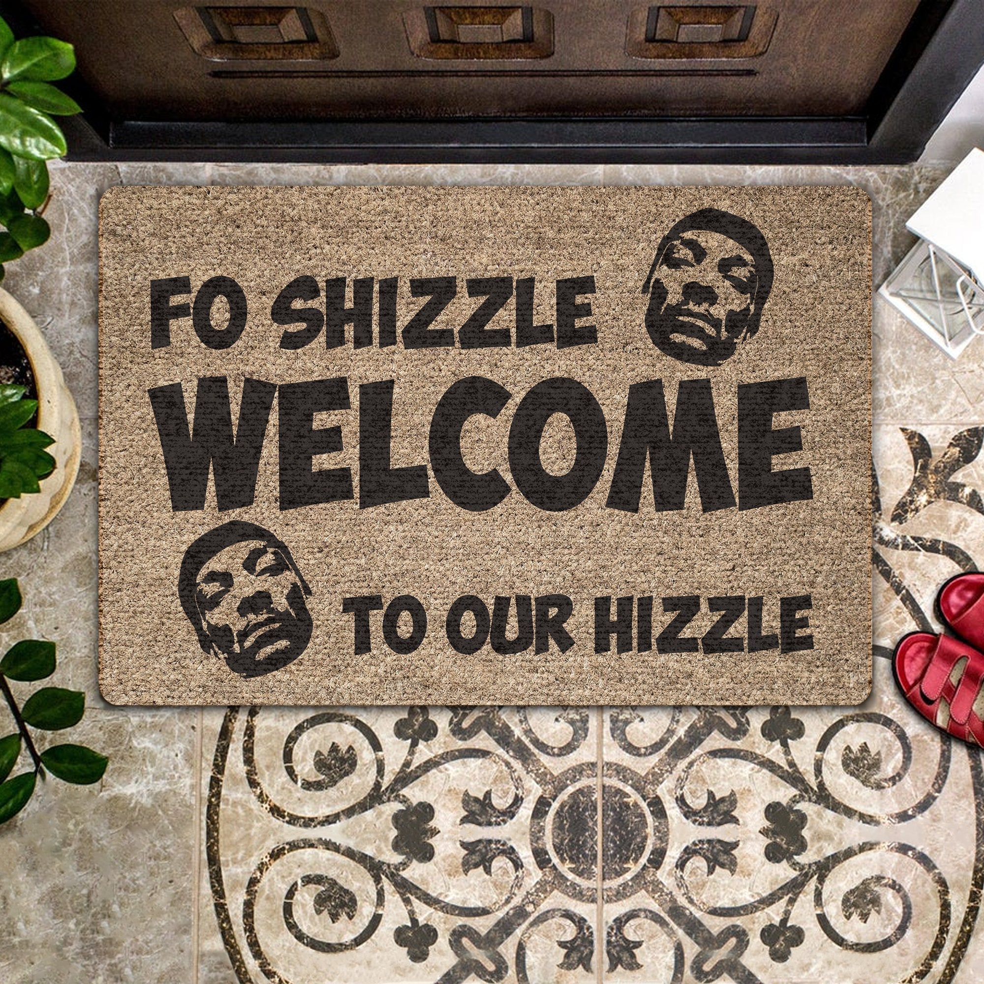 Fo Shizzle Welcome To Our Hizzle Coir Pattern All Over Printing Doormat Pre2077