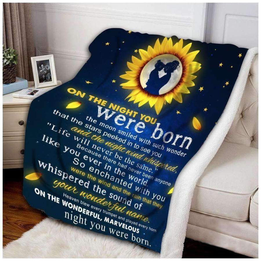 On The Night You Were Born The Moon Smiled Blanket Giving Family