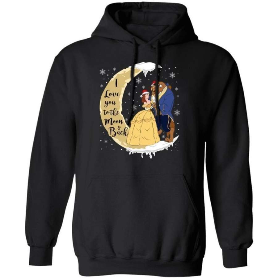 I Love You To The Moon And Back Beauty And The Beast Christmas Hoodie MT11