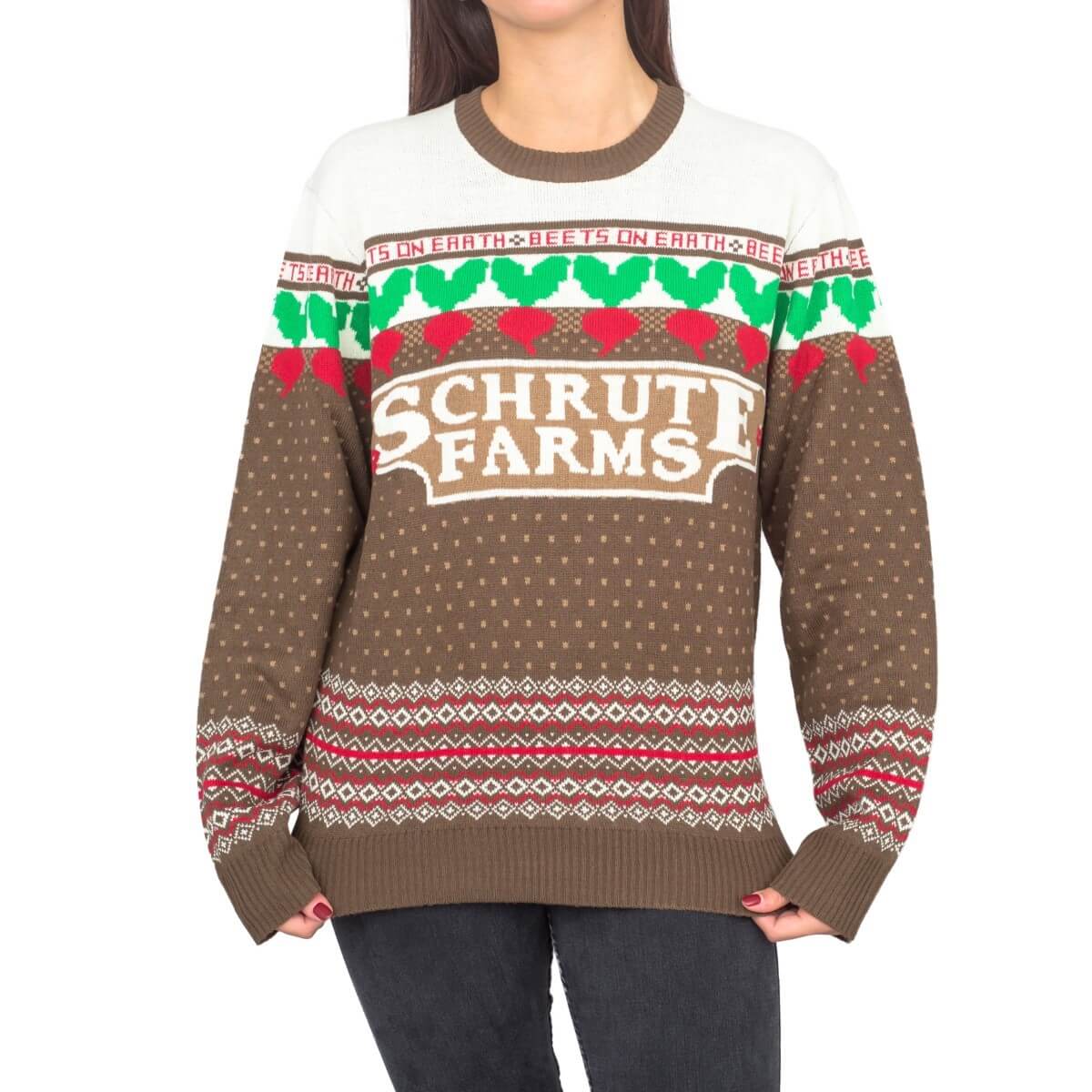 Women’S The Office Dwight Schrute Farms Beets Ugly Christmas Sweater