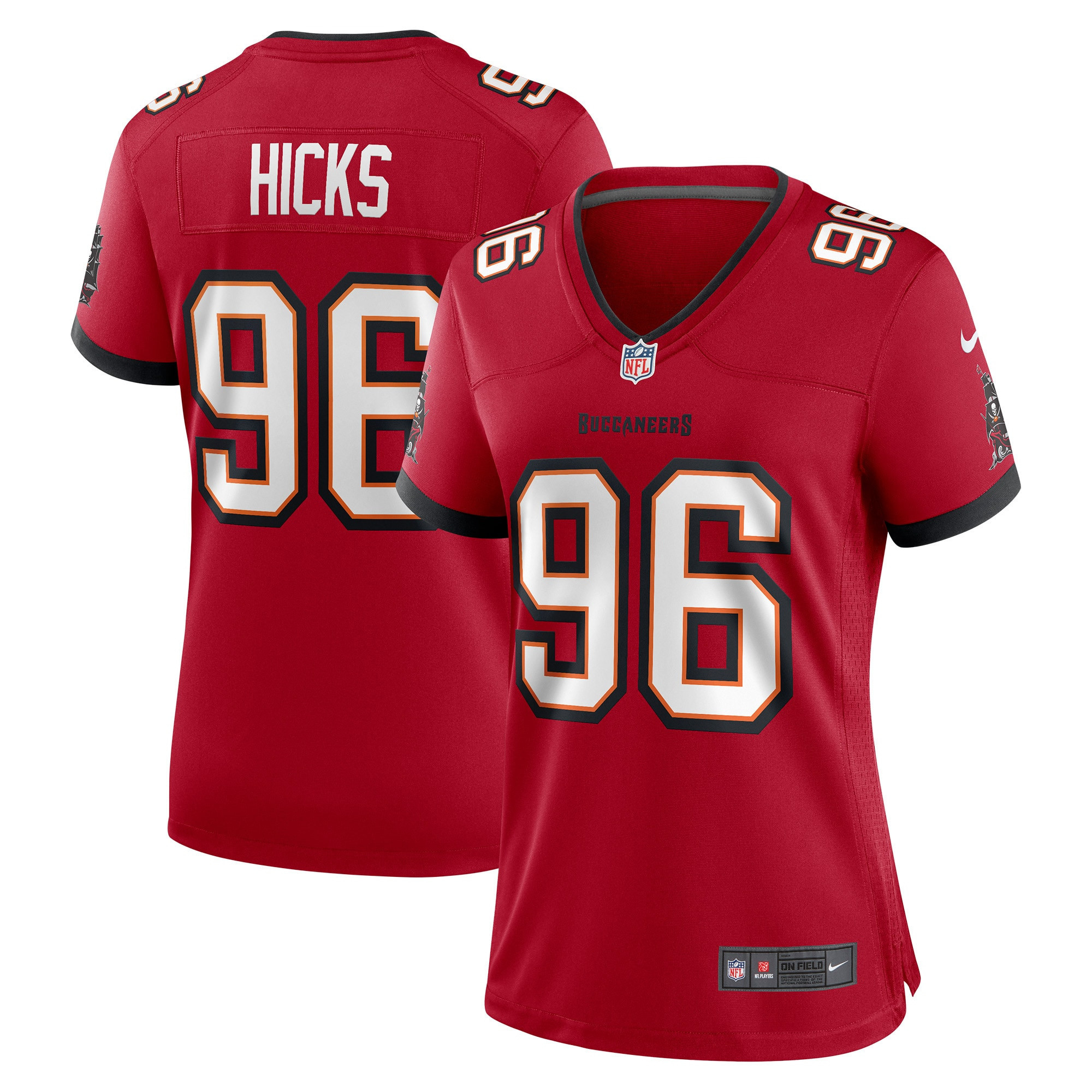 Akiem Hicks Tampa Bay Buccaneers Womens Player Game Jersey – Red NFL