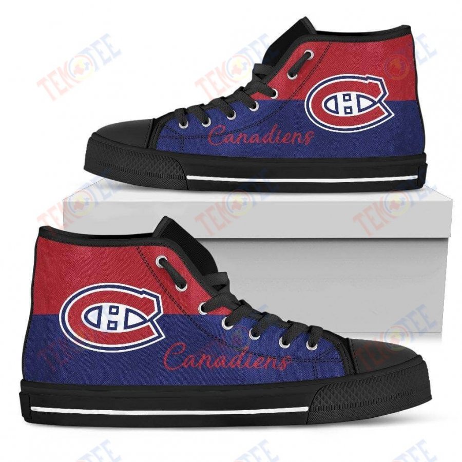 Mens Womens Montreal Canadiens High Top Shoes Divided Colours Stunning TMT930