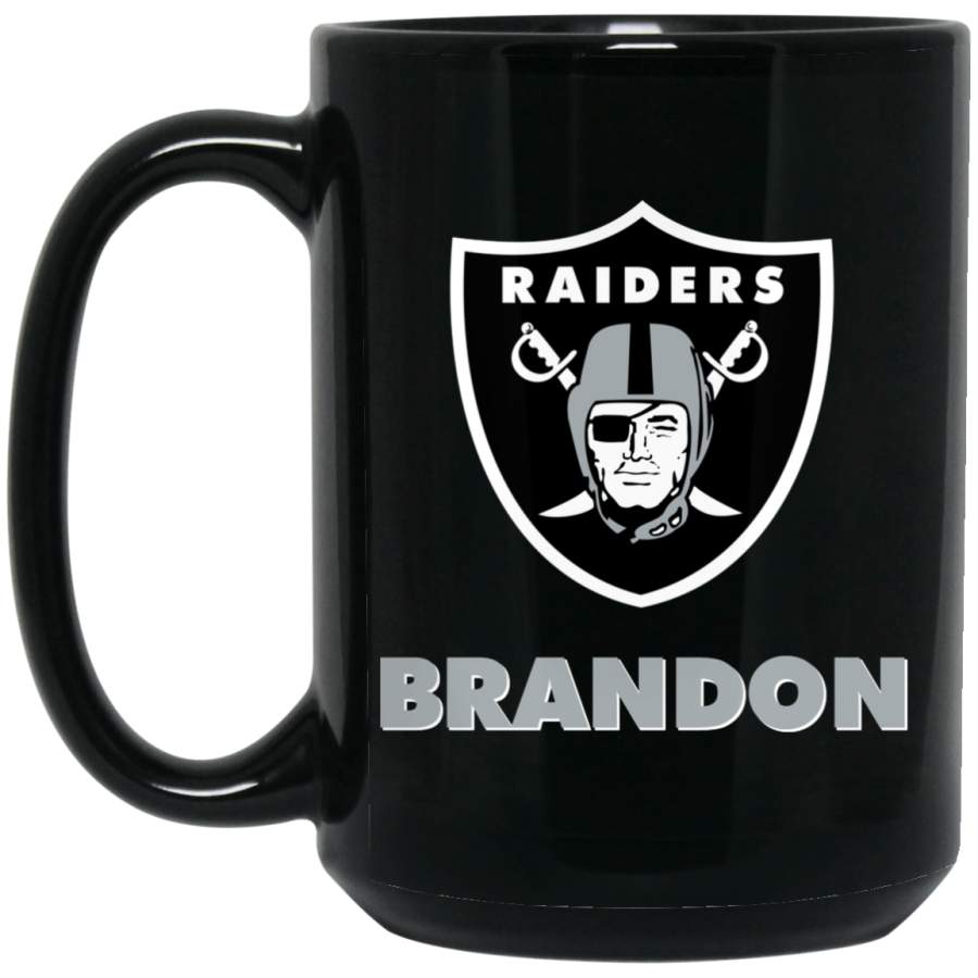 Custom Raiders Logo Brandon BM15OZ 15 oz. Black Mug